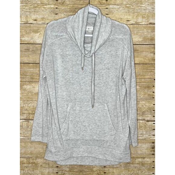 LOU & GREY FUNNEL NECK LONG SLEEVE CASUAL RELAXED COMFORTABLE TUNIC SHIRT MEDIUM - Picture 1 of 2